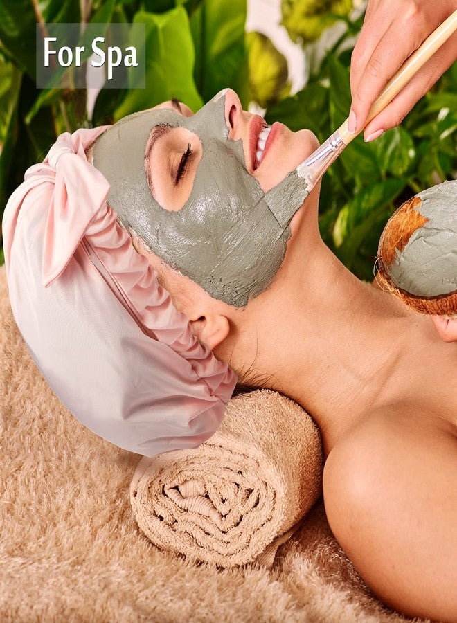 Floraltop مجموعة أغطية استحمام من فلورال توب مكونة من 4 قطع للنساء، أغطية شعر استحمام مقاومة للماء وقابلة لإعادة الاستخدام، أغطية شعر استحمام من الساتان مزينة بفيونكة، أغطية شعر استحمام على شكل عمامة بحافة مطاطية للشعر الطويل والقصير والمجعد للنساء والفتيات (مخططة) - Image 5